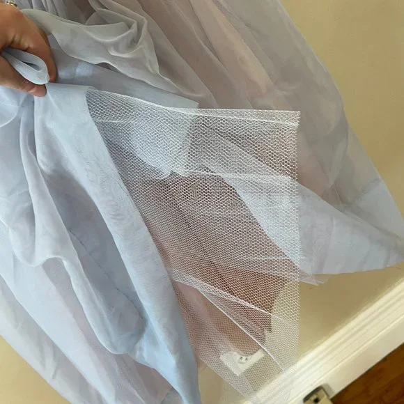 1960s Chiffon and Tulle Handmade Party Dress - Picture 5 of 6